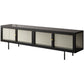 Metal and Glass TV Media Stand Industrial Media Console with Doors Clearhalo 'furn' 'furn_tv_stands_entertainment_centers' 'Furniture' 'Living Room Furniture' 'TV Stands & Entertainment Centers' 'TV Stands & Media Storage Furniture' 'tv_stands_entertainment_centers' 5732710