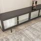 Metal and Glass TV Media Stand Industrial Media Console with Doors Clearhalo 'furn' 'furn_tv_stands_entertainment_centers' 'Furniture' 'Living Room Furniture' 'TV Stands & Entertainment Centers' 'TV Stands & Media Storage Furniture' 'tv_stands_entertainment_centers' 5732712