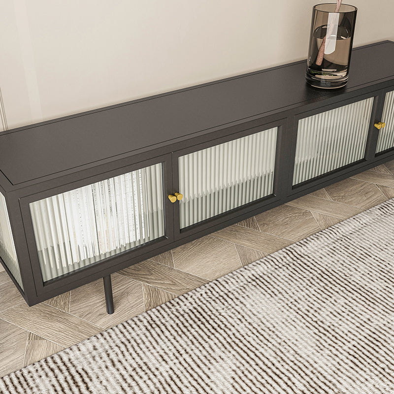 Metal and Glass TV Media Stand Industrial Media Console with Doors Clearhalo 'furn' 'furn_tv_stands_entertainment_centers' 'Furniture' 'Living Room Furniture' 'TV Stands & Entertainment Centers' 'TV Stands & Media Storage Furniture' 'tv_stands_entertainment_centers' 5732712