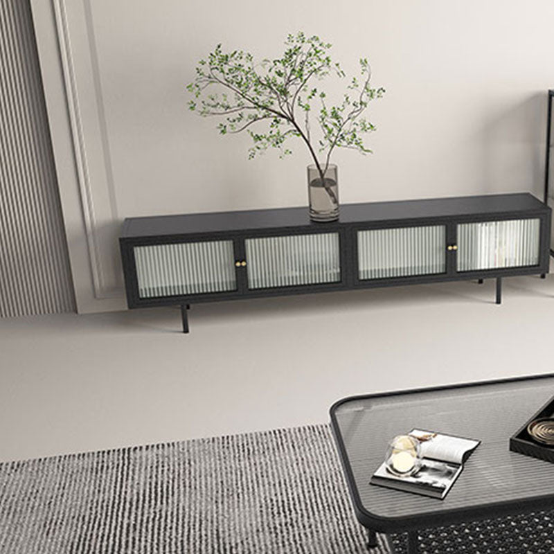 Metal and Glass TV Media Stand Industrial Media Console with Doors Clearhalo 'furn' 'furn_tv_stands_entertainment_centers' 'Furniture' 'Living Room Furniture' 'TV Stands & Entertainment Centers' 'TV Stands & Media Storage Furniture' 'tv_stands_entertainment_centers' 5732714
