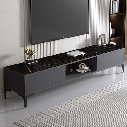 15.7" H Glam TV Cabinet Glass Top Media Console TV Stand with 2 Doors Black Clearhalo 'furn' 'furn_tv_stands_entertainment_centers' 'Furniture' 'Living Room Furniture' 'TV Stands & Entertainment Centers' 'TV Stands & Media Storage Furniture' 'tv_stands_entertainment_centers' 5732720