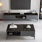 15.7" H Glam TV Cabinet Glass Top Media Console TV Stand with 2 Doors Clearhalo 'furn' 'furn_tv_stands_entertainment_centers' 'Furniture' 'Living Room Furniture' 'TV Stands & Entertainment Centers' 'TV Stands & Media Storage Furniture' 'tv_stands_entertainment_centers' 5732722