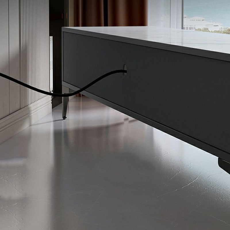 15.7" H Glam TV Cabinet Glass Top Media Console TV Stand with 2 Doors Clearhalo 'furn' 'furn_tv_stands_entertainment_centers' 'Furniture' 'Living Room Furniture' 'TV Stands & Entertainment Centers' 'TV Stands & Media Storage Furniture' 'tv_stands_entertainment_centers' 5732724