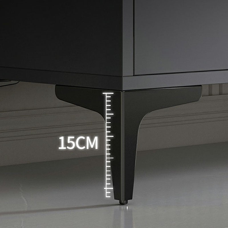15.7" H Glam TV Cabinet Glass Top Media Console TV Stand with 2 Doors Clearhalo 'furn' 'furn_tv_stands_entertainment_centers' 'Furniture' 'Living Room Furniture' 'TV Stands & Entertainment Centers' 'TV Stands & Media Storage Furniture' 'tv_stands_entertainment_centers' 5732725