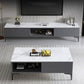15.7" H Glam TV Cabinet Glass Top Media Console TV Stand with 2 Doors Clearhalo 'furn' 'furn_tv_stands_entertainment_centers' 'Furniture' 'Living Room Furniture' 'TV Stands & Entertainment Centers' 'TV Stands & Media Storage Furniture' 'tv_stands_entertainment_centers' 5732727