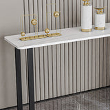 Tabella dell'accento base di ferro 31,5 "h con top di pietra rettangolo per sala