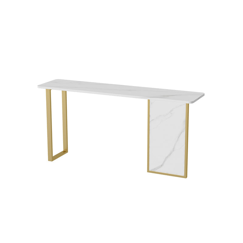 Tabella dell'accento base di ferro 31,5 "h con top di pietra rettangolo per sala