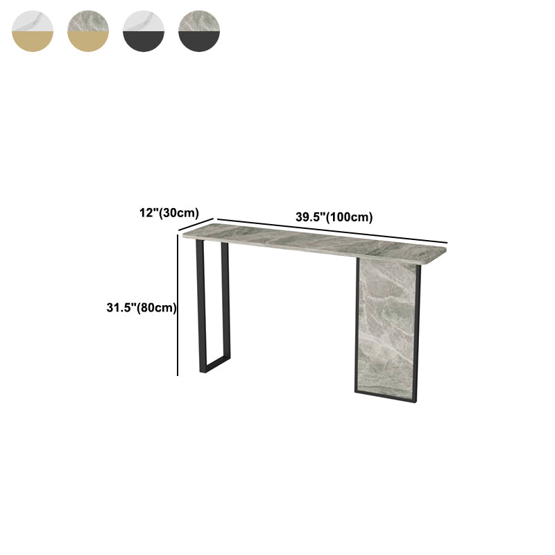 Tabella dell'accento base di ferro 31,5 "h con top di pietra rettangolo per sala