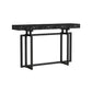 Rectangle Marble Top Console Table with Iron Trestle Base for Hall Black Black Clearhalo 'Console Tables' 'console_tables' 'Entry & Mudroom Furniture' 'furn' 'furn_console_tables' 'Furniture' 5732930