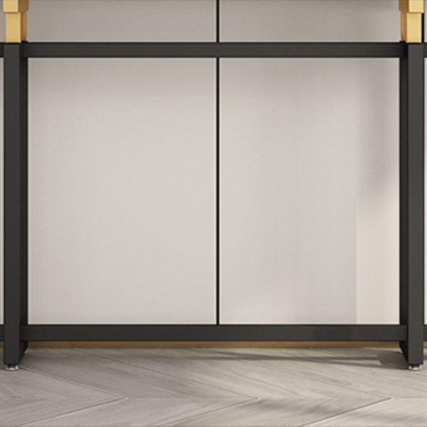 Rectangle Marble Top Console Table with Iron Trestle Base for Hall Clearhalo 'Console Tables' 'console_tables' 'Entry & Mudroom Furniture' 'furn' 'furn_console_tables' 'Furniture' 5732941