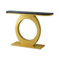 Half Moon Console Table with Pedestal Base for Hall Accent Table Gold Black Clearhalo 'Console Tables' 'console_tables' 'Entry & Mudroom Furniture' 'furn' 'furn_console_tables' 'Furniture' 5732960