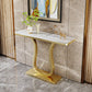 31.49" High Accent Console Table with Iron Frame Base Gold Accent Table
