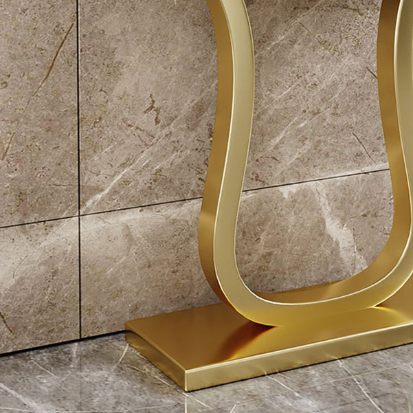 31.49" High Accent Console Table with Iron Frame Base Gold Accent Table