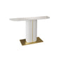 Contemporary Half Moon Top Accent Table with Golden Iron Base