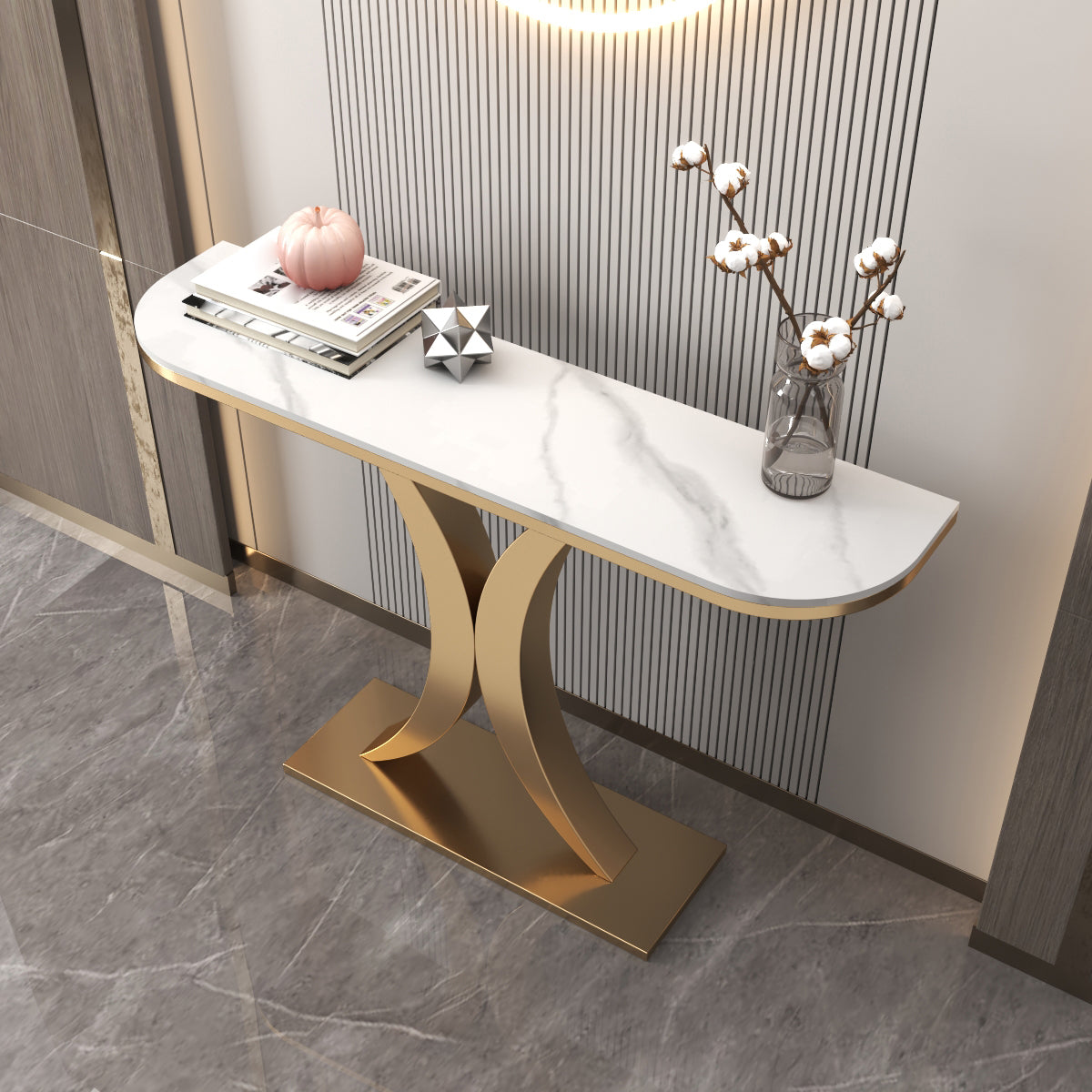 Tabella della console Half Moon 31.49 "Tavolo ad alto accento, Resistenza scratch