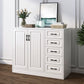 Modern White Accent Chest with Drawers 14.96" Wide Side Cabinet with Door