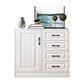 Modern White Accent Chest with Drawers 14.96" Wide Side Cabinet with Door