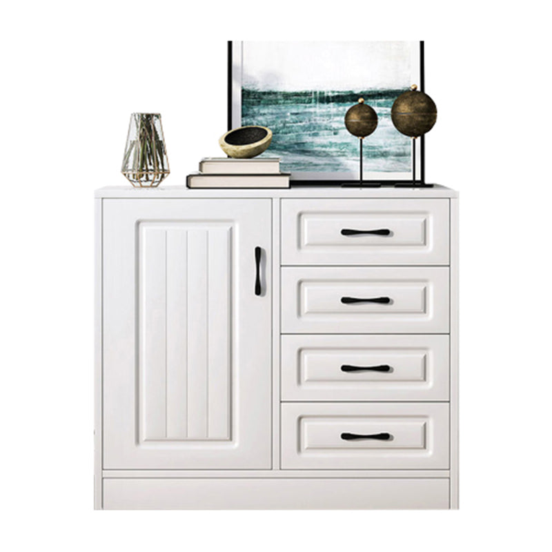 Modern White Accent Chest with Drawers 14.96" Wide Side Cabinet with Door