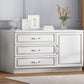 Modern White Accent Chest with Drawers 14.96" Wide Side Cabinet with Door