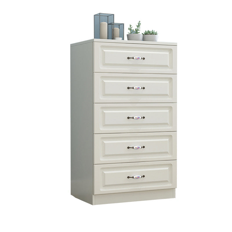 Modern White Accent Chest with Drawers 14.96" Wide Side Cabinet with Door