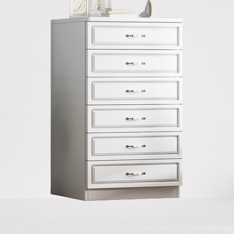 Modern White Accent Chest with Drawers 14.96" Wide Side Cabinet with Door