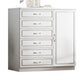 Modern White Accent Chest with Drawers 14.96" Wide Side Cabinet with Door