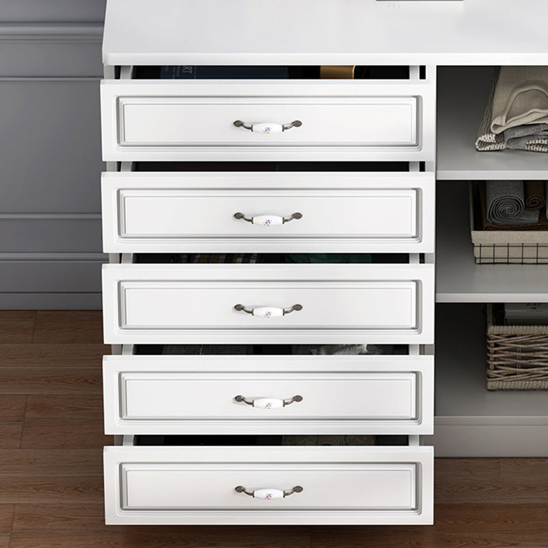 Modern White Accent Chest with Drawers 14.96" Wide Side Cabinet with Door