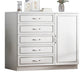 Modern White Accent Chest with Drawers 14.96" Wide Side Cabinet with Door