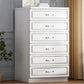 Modern White Accent Chest with Drawers 14.96" Wide Side Cabinet with Door