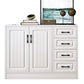 Modern White Accent Chest with Drawers 14.96" Wide Side Cabinet with Door