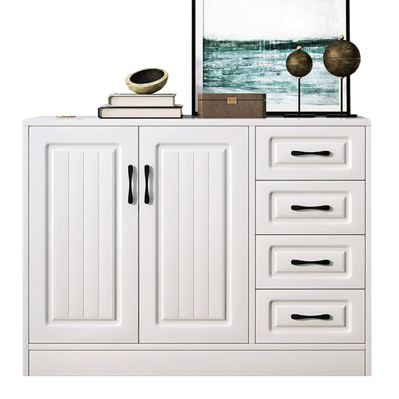 Modern White Accent Chest with Drawers 14.96" Wide Side Cabinet with Door