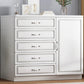 Modern White Accent Chest with Drawers 14.96" Wide Side Cabinet with Door
