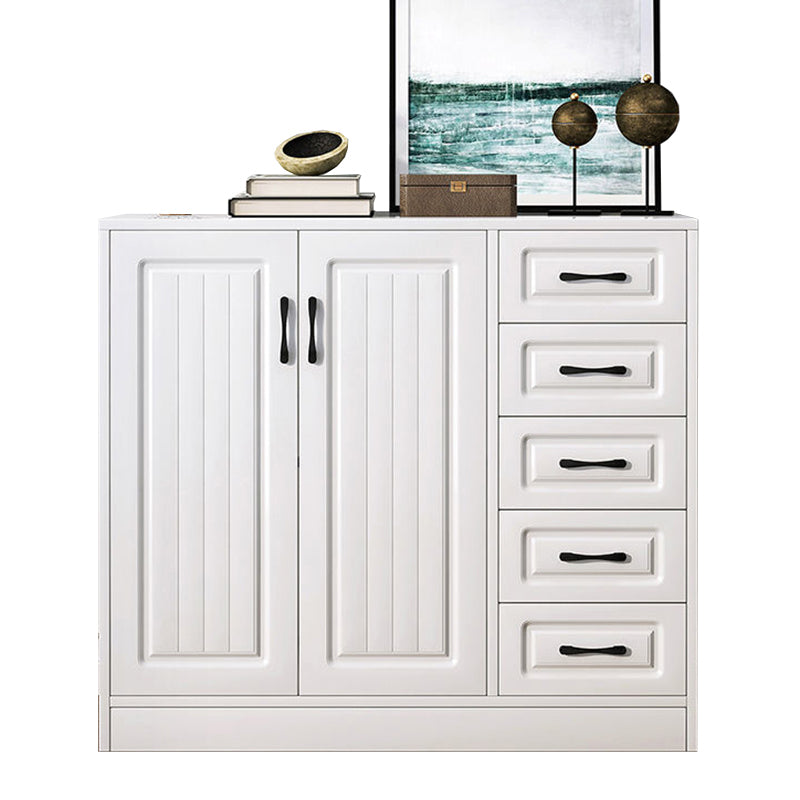 Modern White Accent Chest with Drawers 14.96" Wide Side Cabinet with Door