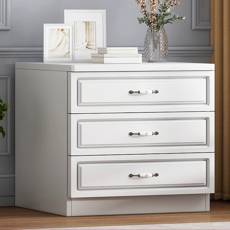 Modern White Accent Chest with Drawers 14.96" Wide Side Cabinet with Door