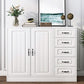 Modern White Accent Chest with Drawers 14.96" Wide Side Cabinet with Door