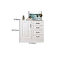 Modern White Accent Chest with Drawers 14.96" Wide Side Cabinet with Door