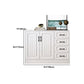 Modern White Accent Chest with Drawers 14.96" Wide Side Cabinet with Door