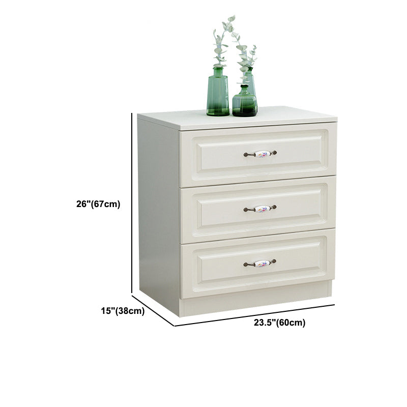 Modern White Accent Chest with Drawers 14.96" Wide Side Cabinet with Door