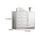 Modern White Accent Chest with Drawers 14.96" Wide Side Cabinet with Door