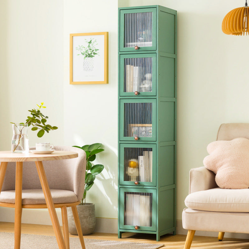 Rectangular Wood Cabinet, Modern Accent Chest  with Acrylic 4/5 - Door