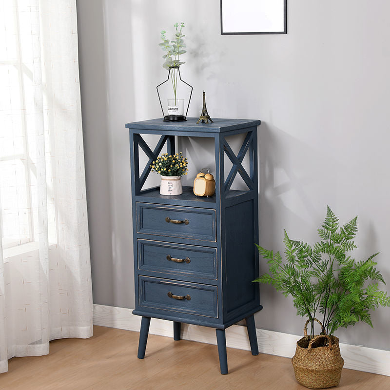 Cofre de acento de madera contemporáneo con cajones y estante de 12.59 "de ancho