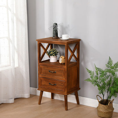 Cofre de acento de madera contemporáneo con cajones y estante de 12.59 "de ancho