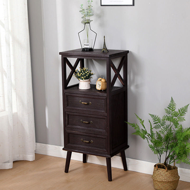 Cofre de acento de madera contemporáneo con cajones y estante de 12.59 "de ancho