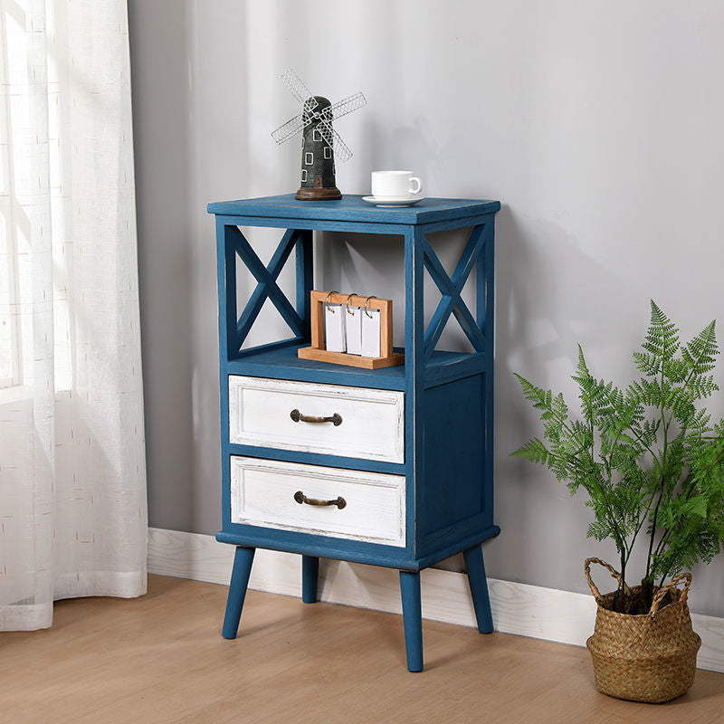 Cofre de acento de madera contemporáneo con cajones y estante de 12.59 "de ancho