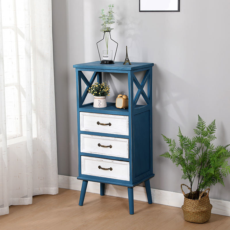 Cofre de acento de madera contemporáneo con cajones y estante de 12.59 "de ancho