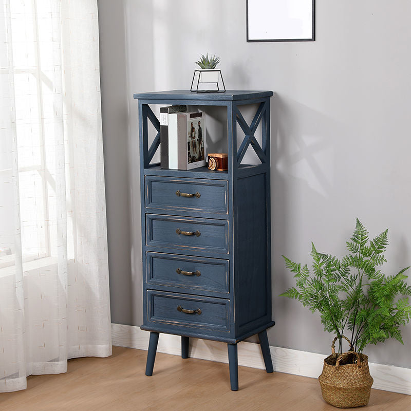 Cofre de acento de madera contemporáneo con cajones y estante de 12.59 "de ancho