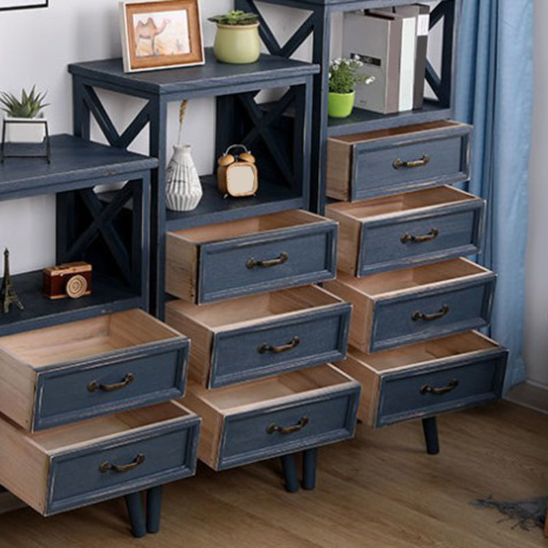 Cofre de acento de madera contemporáneo con cajones y estante de 12.59 "de ancho