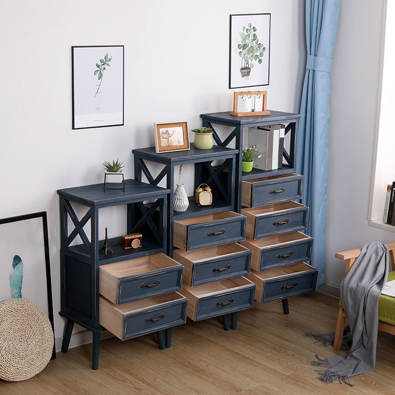 Cofre de acento de madera contemporáneo con cajones y estante de 12.59 "de ancho