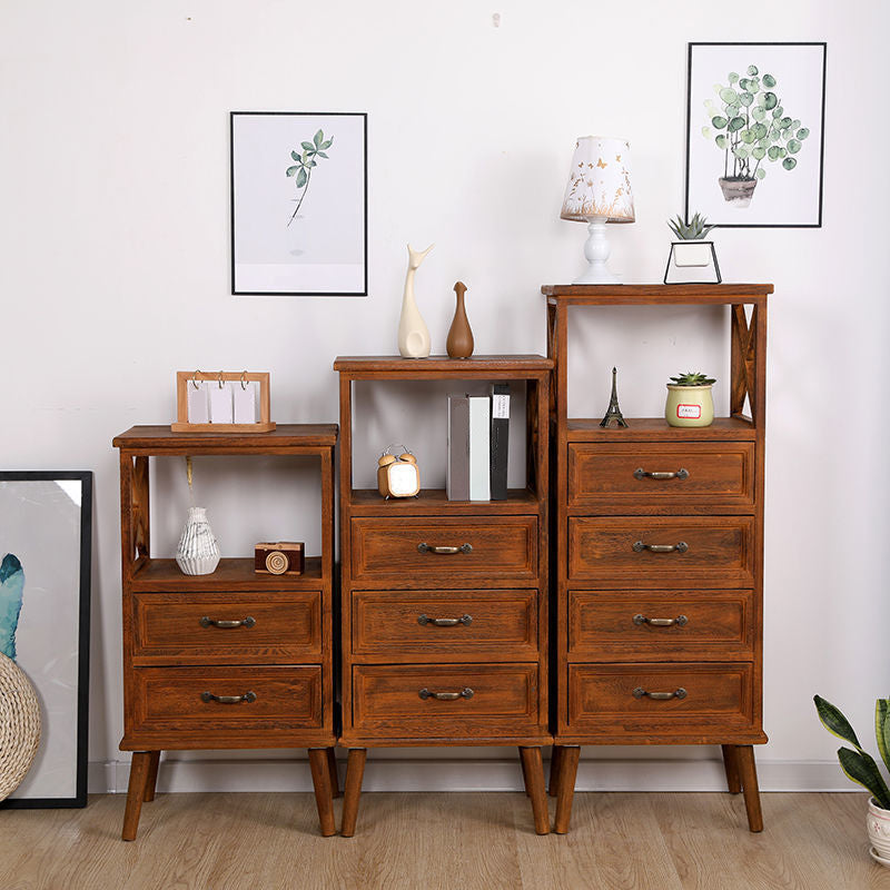 Cofre de acento de madera contemporáneo con cajones y estante de 12.59 "de ancho