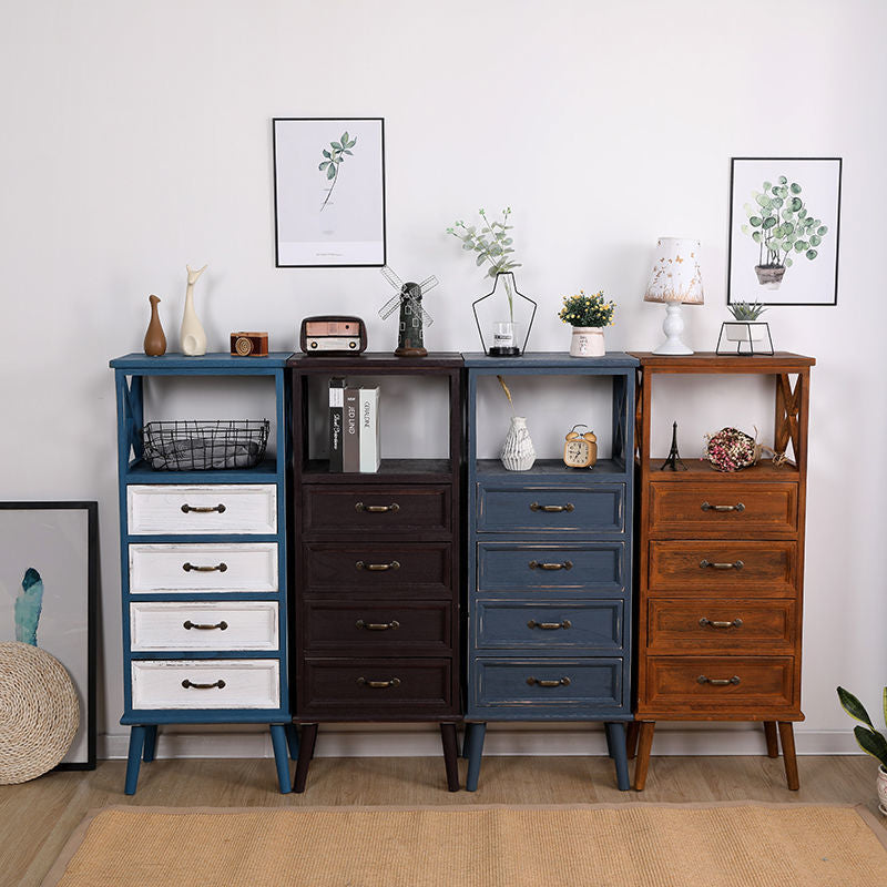 Cofre de acento de madera contemporáneo con cajones y estante de 12.59 "de ancho